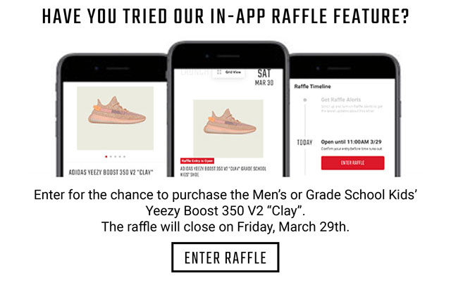 yeezy boost clay raffle