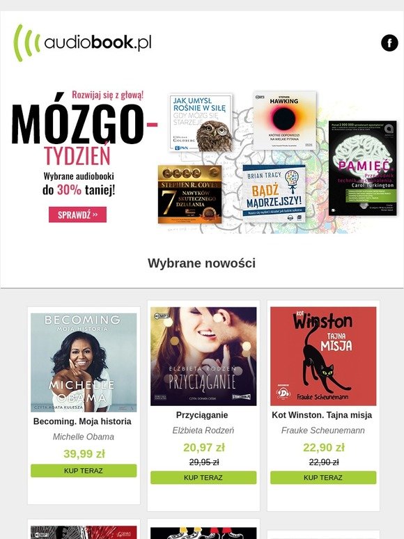 Rozwijaj się z głową! Wybrane audiobooki do 30% taniej