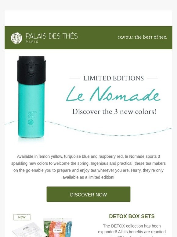 Palais Des Thes NEW! Le Nomade tea maker on the go sports 3 new colors