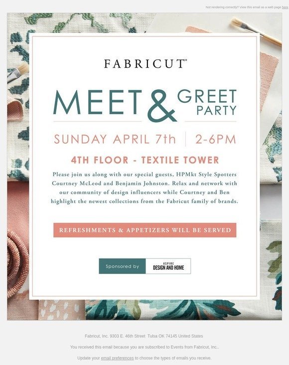Mark your calendars: Fabricut's HPMkt Meet & Greet Event