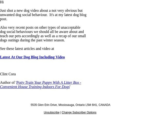 New Dog Video On A Less Obvious Unwanted Dog Behaviour