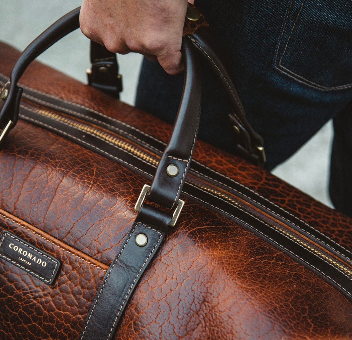 bison leather backpack