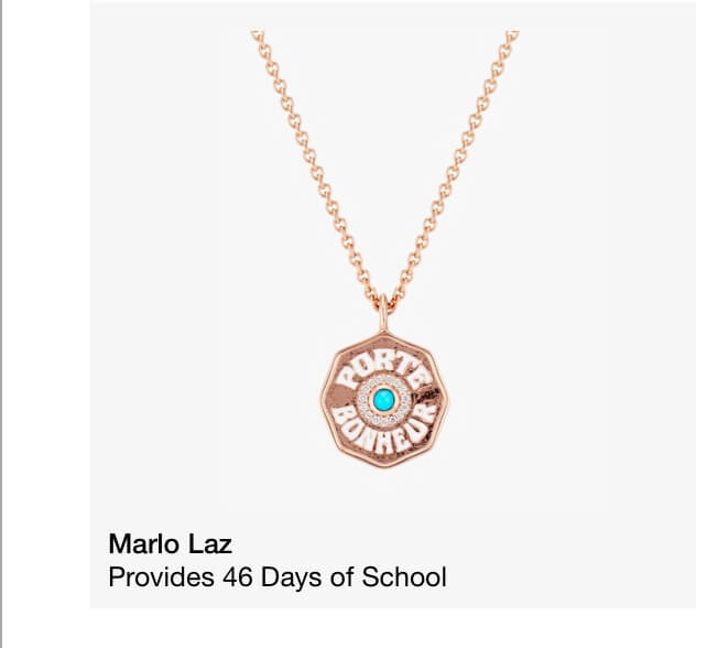 Marlo Laz Mini Porte Bonheur Enamel Single Pedant Necklace