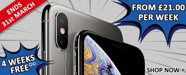 4 Weeks free on the iPhone XS - Silver Ends 31st March 2019**