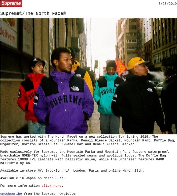 Supreme Supreme The North Face Milled