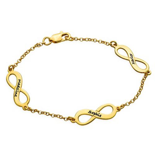 Multiple Infinity Bracelet in Gold Plating