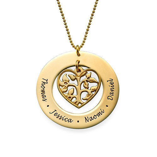 Heart Family Tree Necklace in 10ct Gold