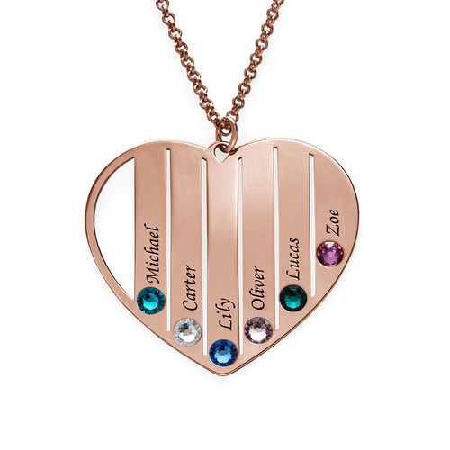 Mum Birthstone necklace in Rose Gold Plating