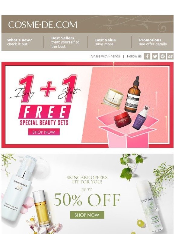 Buy 1 Get 1 Free!  Special Beauty Sets