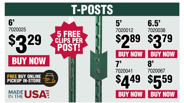 T-Posts - 5 Free Clips Per Post! Shop Now >