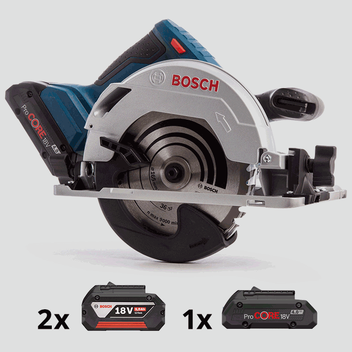 Bosch GKS 18V-57 G Professional Circular Saw (2x 5.0Ah Coolpack & 1x 4.0Ah ProCORE Batteries) Bosch GKS 18V-57 G Professional Circular Saw (2x 5.0Ah Coolpack & 1x 4.0Ah ProCORE Batteries)