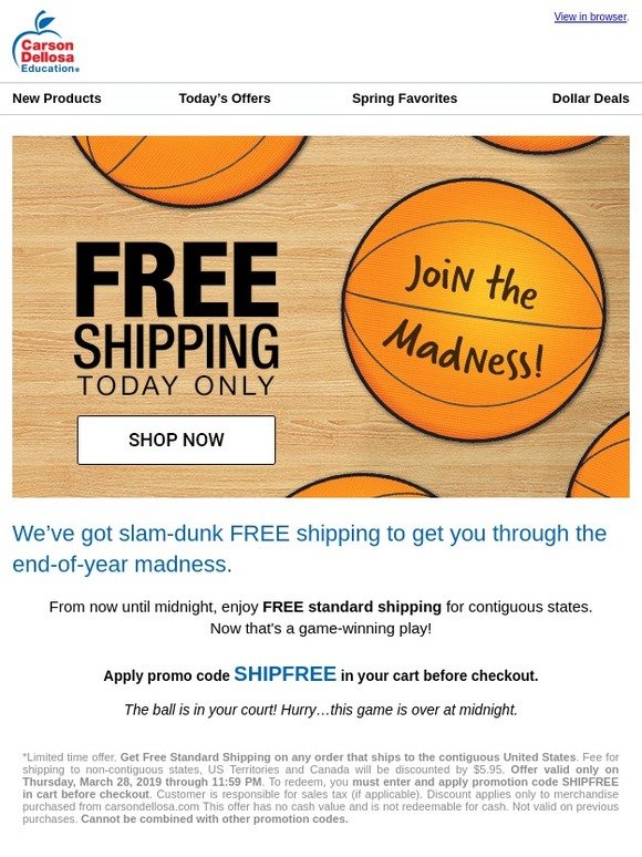 CarsonDellosa Education Final Hours Free Shipping Any Order Milled