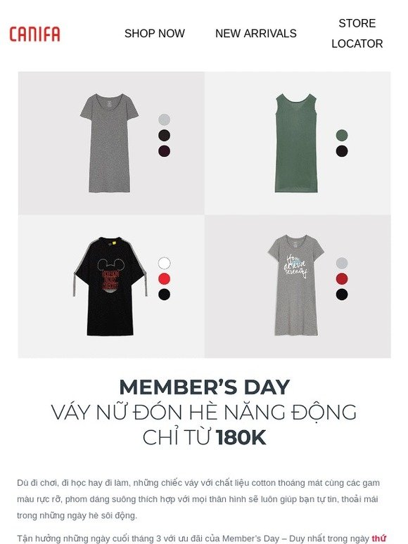 Member's Day - Váy nữ đón hè năng động chỉ từ 180K
