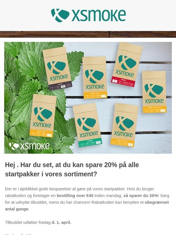 Spar 20% på alle vores startpakker