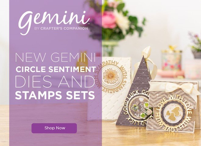 *NEW 2019* Gemini Circular Sentiment Stamp & Die Set by Crafters Companion 