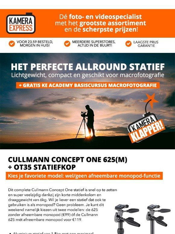 Productie Krijgsgevangene favoriete Kamera Express NL: Kamera Klapper: het perfecte allround statief! | Milled