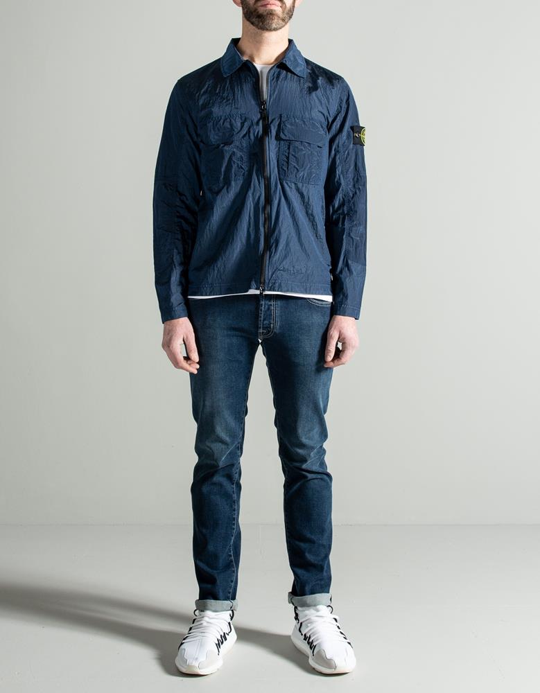 stone island avio blue overshirt