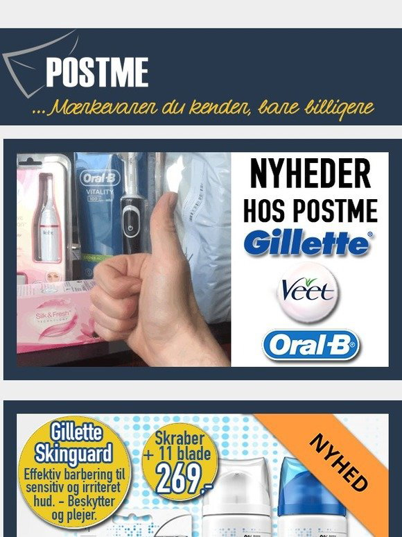 PostMeDental.com Så er de her! Gillette Skinguard og andre nyheder til PostMe-priser.. Milled