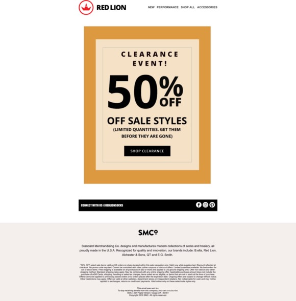 Clearance Event! 50% off select styles