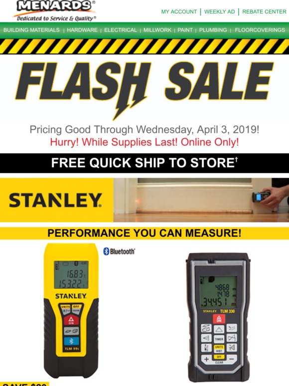 Menards: FLASH SALE | Make Measuring Easy! | Milled