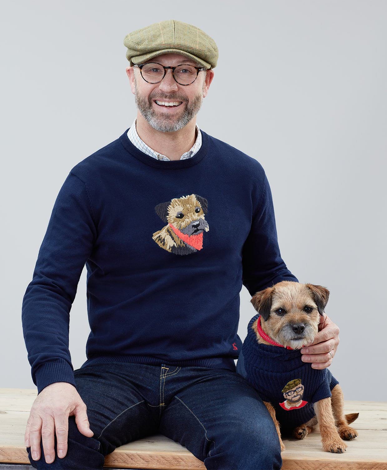 dog and owner matching jumper