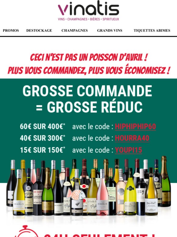 24H DE FOLIE - Jusqu'à 60€ d'économies ! Des réductions JAMAIS VUES sur votre commande !