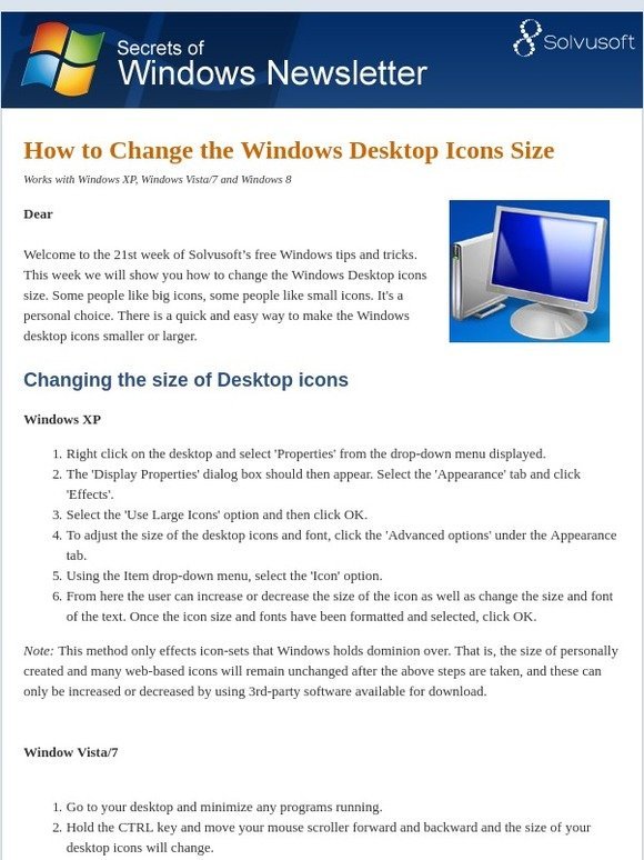 How to Change the Windows Desktop Icons Size