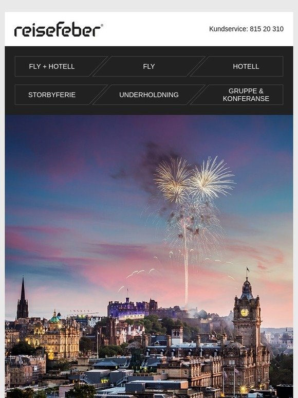 Storbyferie i Edinburgh fra 3.182,- | Edinburgh Military Tattoo-pakke