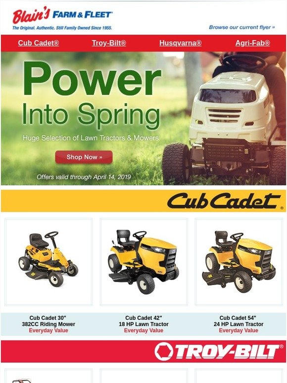 Blain's Farm & Fleet HUGE Selection of Lawn Tractors & Mowers! Milled