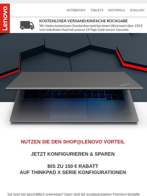 Setzen Sie auf den X-Faktor: Bis zu 150 € Rabatt auf diesen konfigurierbaren Top-Laptop...