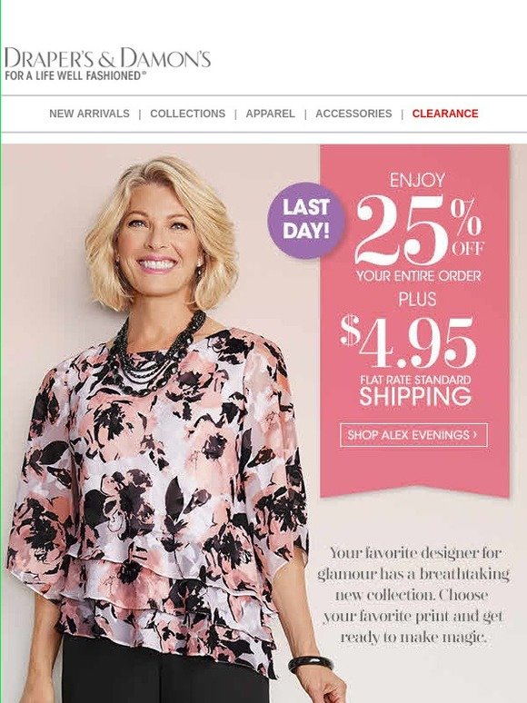 Drapers and Damon's This Is Why We Love Alex Evenings + 2 Big Offers