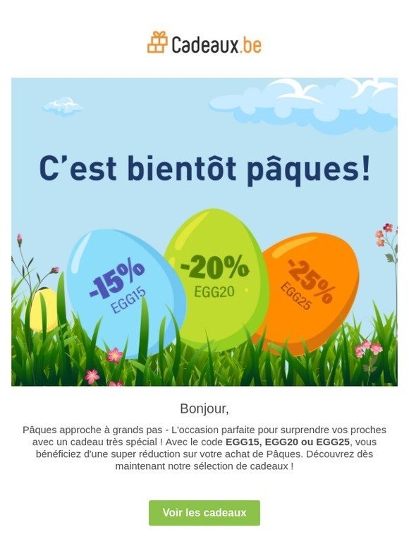 🐰 Psss...25% de réduction sur notre sélection de Pâques 