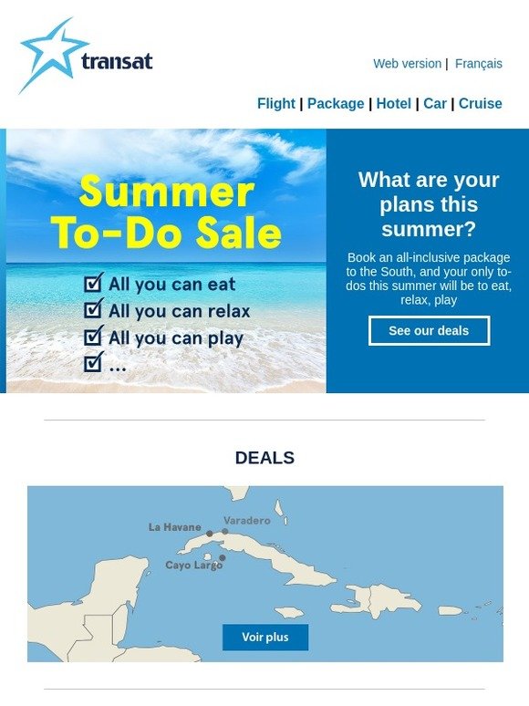 Air Transat SUMMER Promotion Book an allinclusive package to the