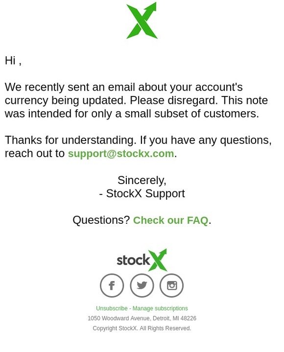 stock x mail