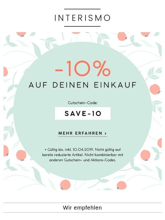 ⏰ Nur noch heute: -10% auf deinen Einkauf!