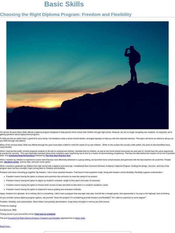 Choosing the Right Diploma Program: Freedom and Flexibility