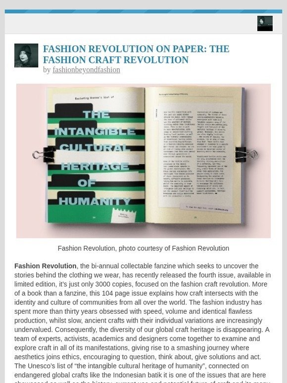 [New post] FASHION REVOLUTION ON PAPER: THE FASHION CRAFT REVOLUTION