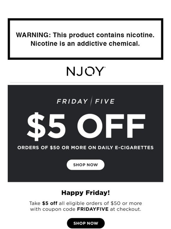 njoy Friday Five Take 5 Off Your Next Order of LOOP PODS