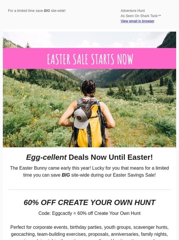 The Easter Bunny 🐰 Came Early! Save up to 60% off! 🐣