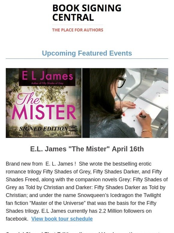 new book signing events updated today !