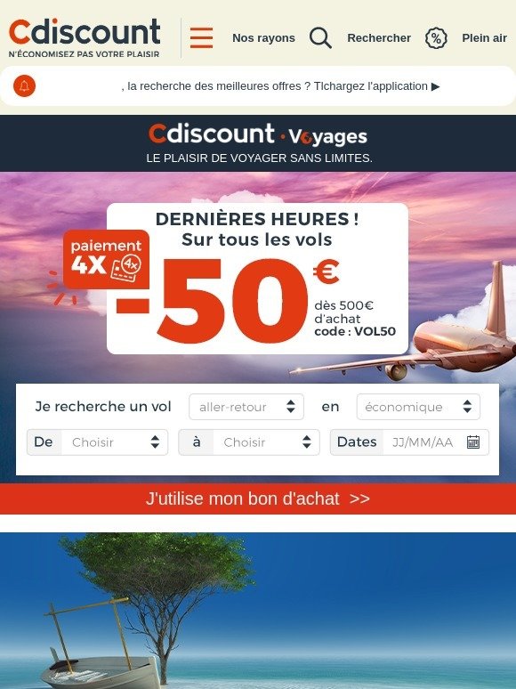 ✈ -50€ sur votre vol
