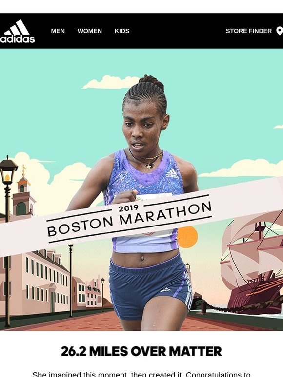 adidas Congrats Boston Marathon® Winner, Worknesh Degefa! Milled