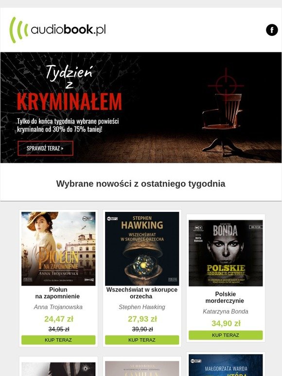 Ustrzel okazję! Powieści kryminalne nawet 75% taniej!