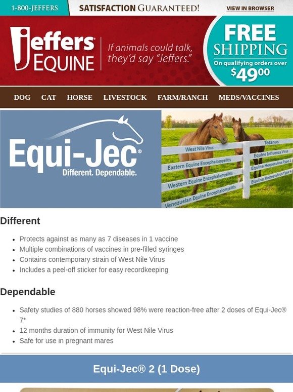 Jeffers Pet EquiJec® Different & Dependable Milled