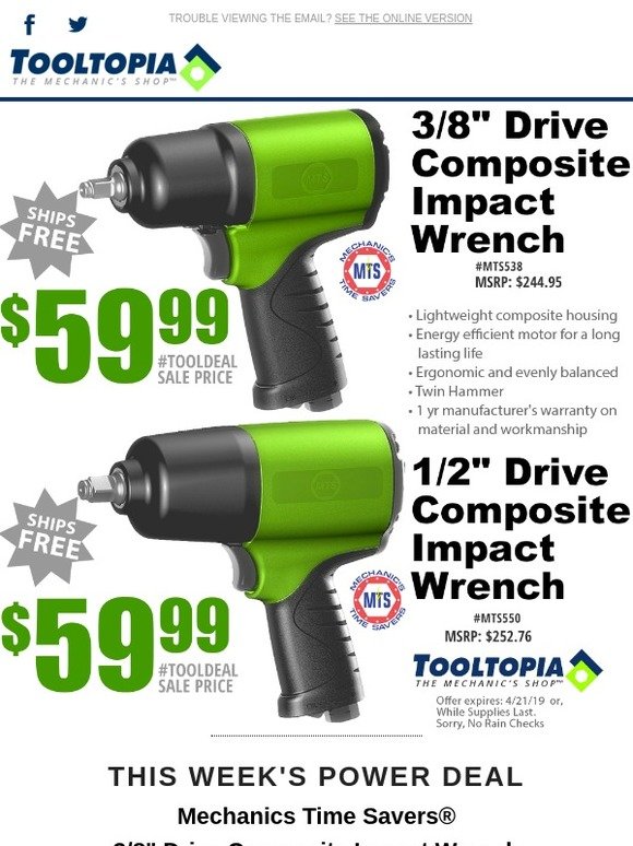 ToolTopia SUPER ToolDeal 🔷 MTS® Impact Wrenches Milled