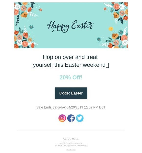 Treat yourself with 20% off this weekend 🐇