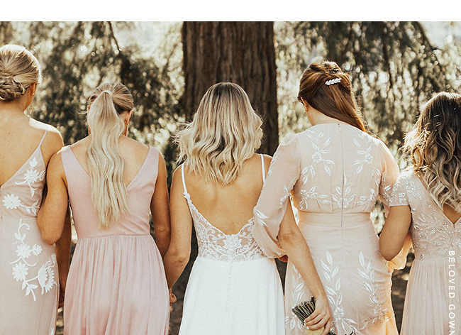 bhldn blush bridesmaid dresses