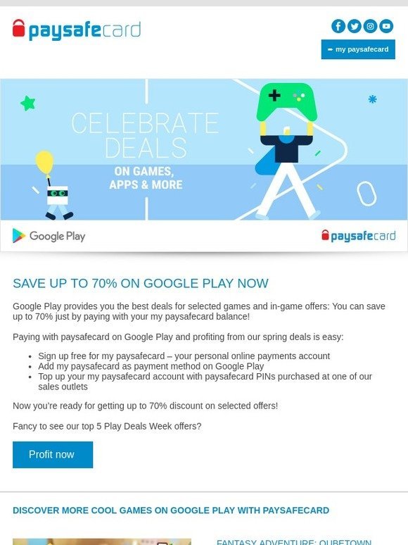 Save up to 70% on Google Play now
