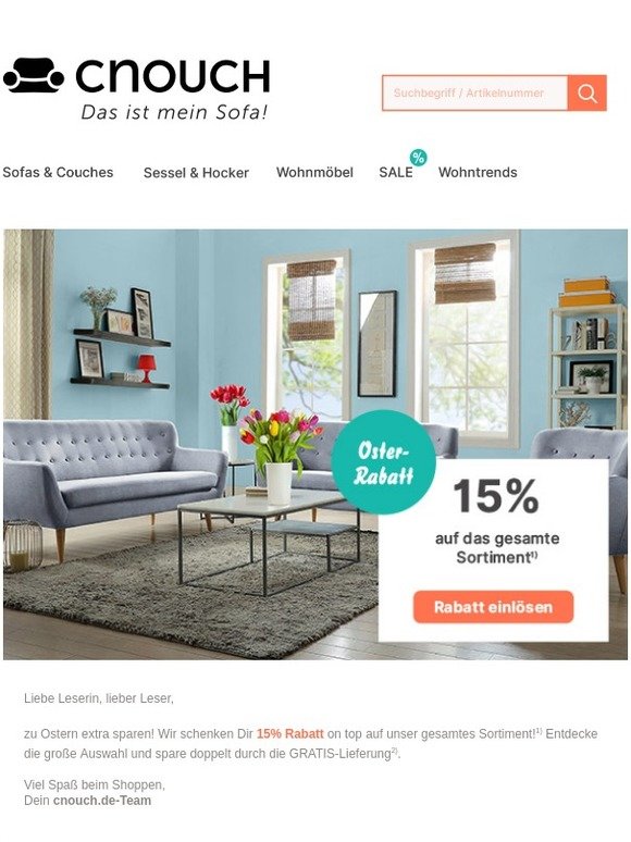 🐇 Oster-Rabatt: 15% on top auf alles 🌷