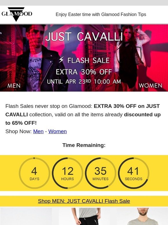 ⚡ FLASH SALE Weekly Updates: JUST CAVALLI FLASH SALE at Extra 30% OFF